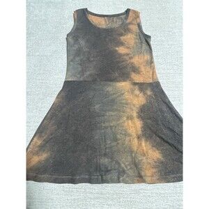 Michael Phillips A-Line Dress Women Medium Short Brown Tie Dye Brown Dress
